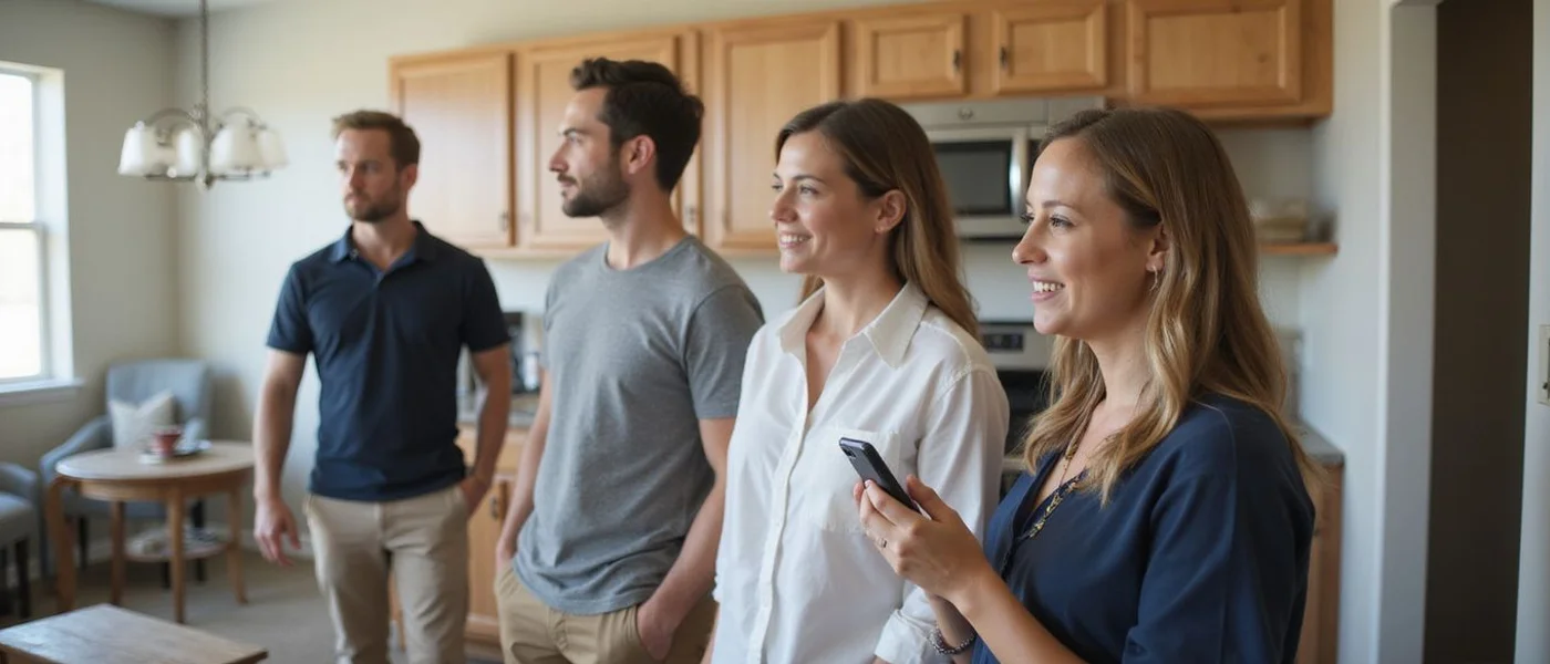 Team visiting a Texas income restricted apartment community for a tour
