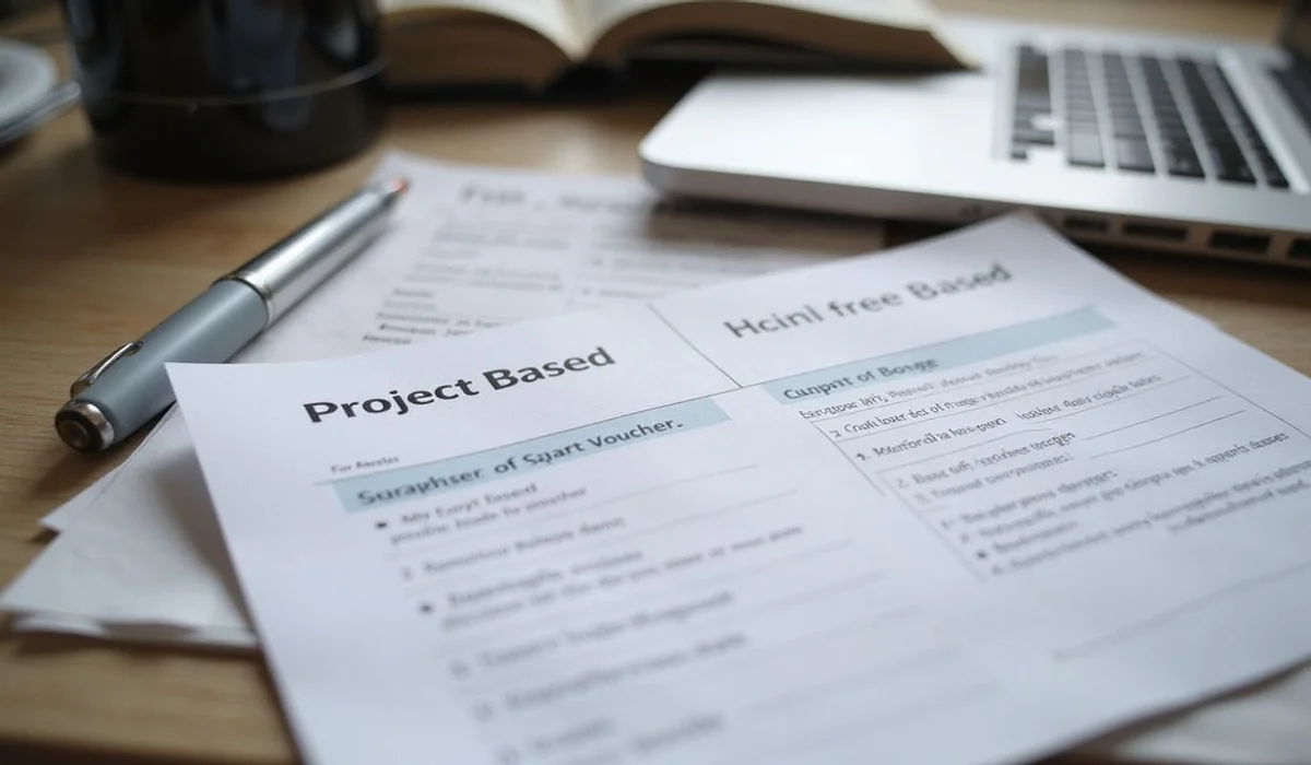 Two-column comparison of project-based vs tenant-based vouchers